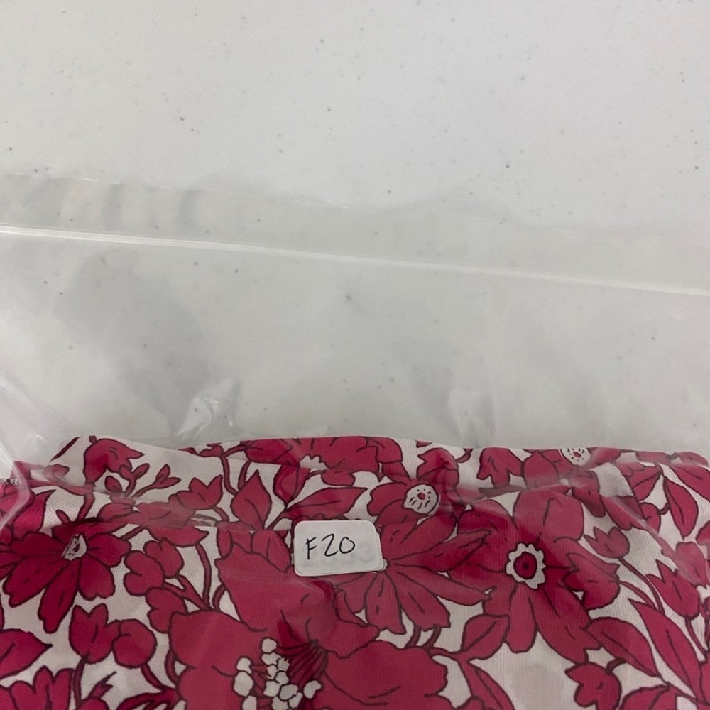 J. Crew Collection Midi Dress Drapey Floral Pink Puff Sleeve V Neck Size 16 - Picture 8 of 8